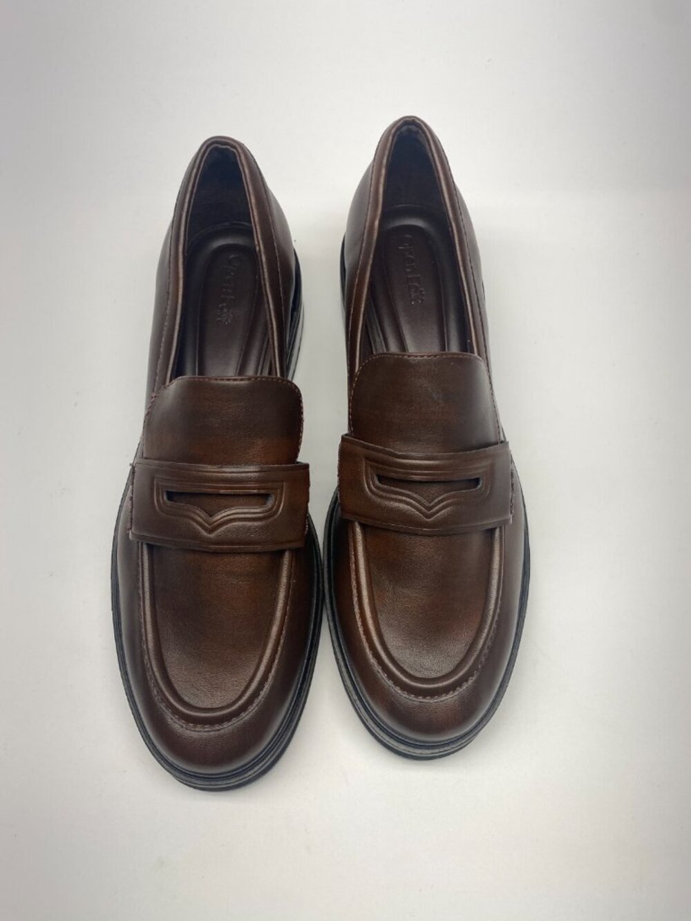 Open Edit Womens Collier Brown Chocolate Penny Loafer Sz 9.5 - Picture 2 of 10